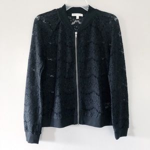 Love, Fire Black Lace Zip Up Jacket
